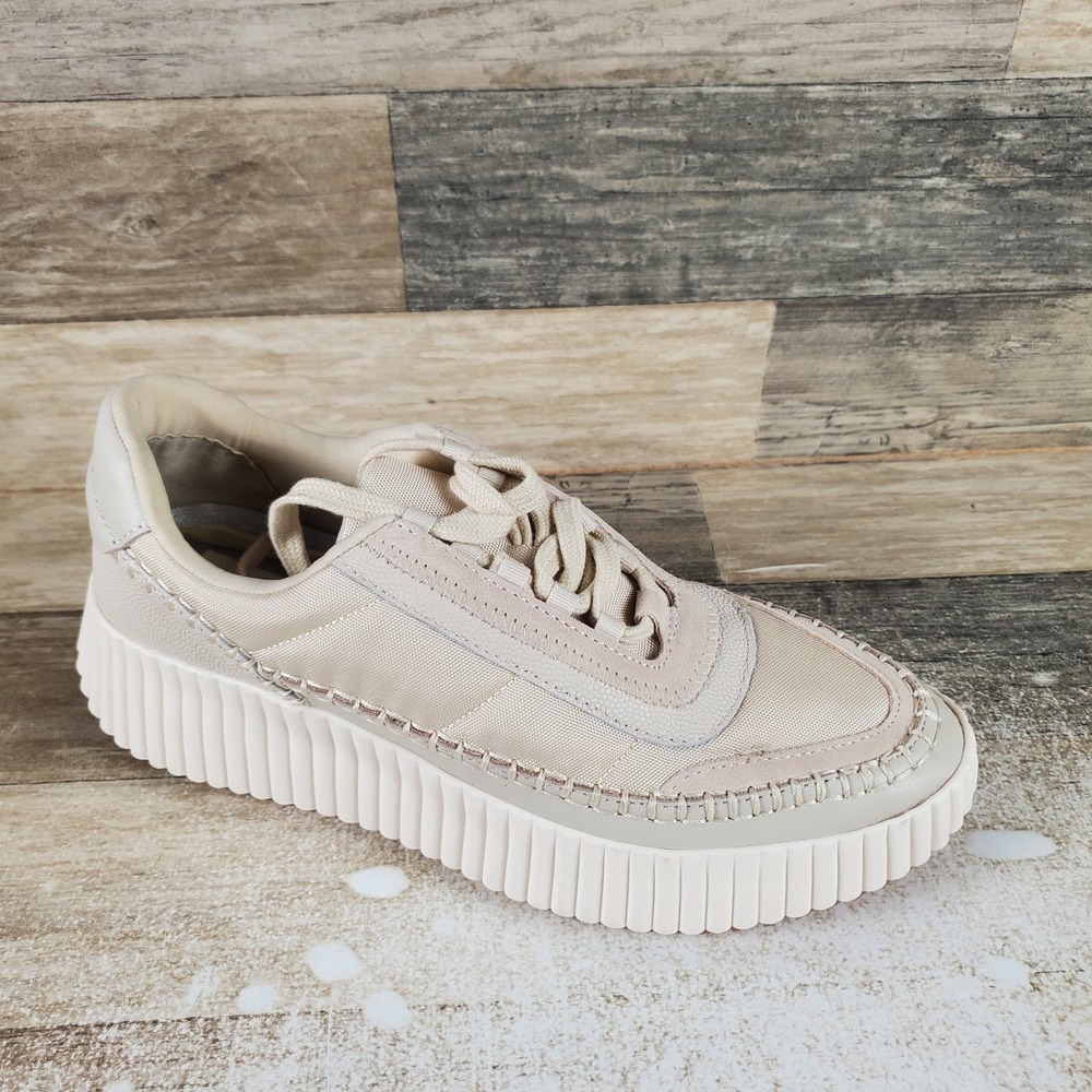Dolce Vita‎ Dolen Womens Shoes Sz 9.5 Running Ivory Nylon Platform Sneaker